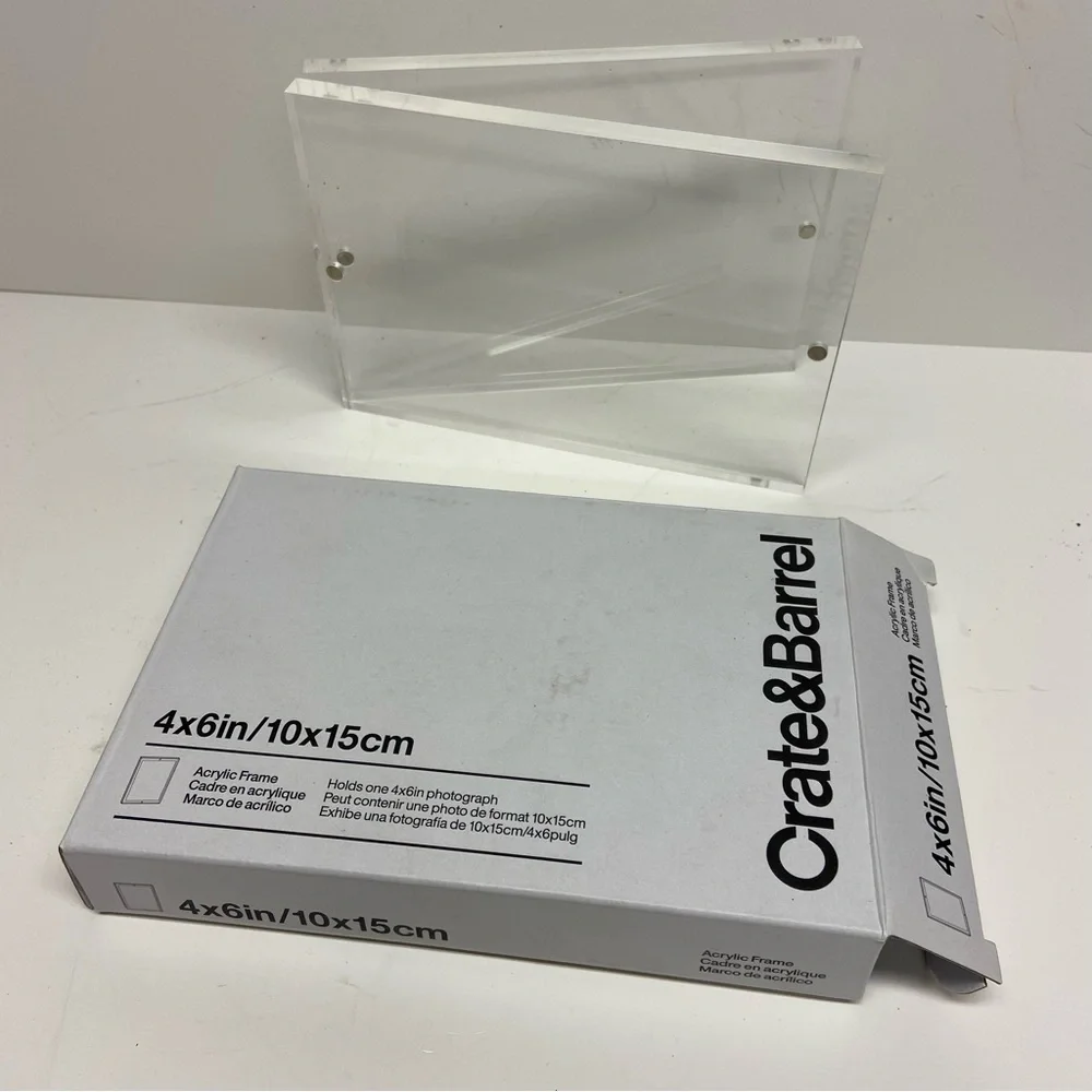 Crate & Barrel Acrylic Frame 4X6” New With Box Home Decor